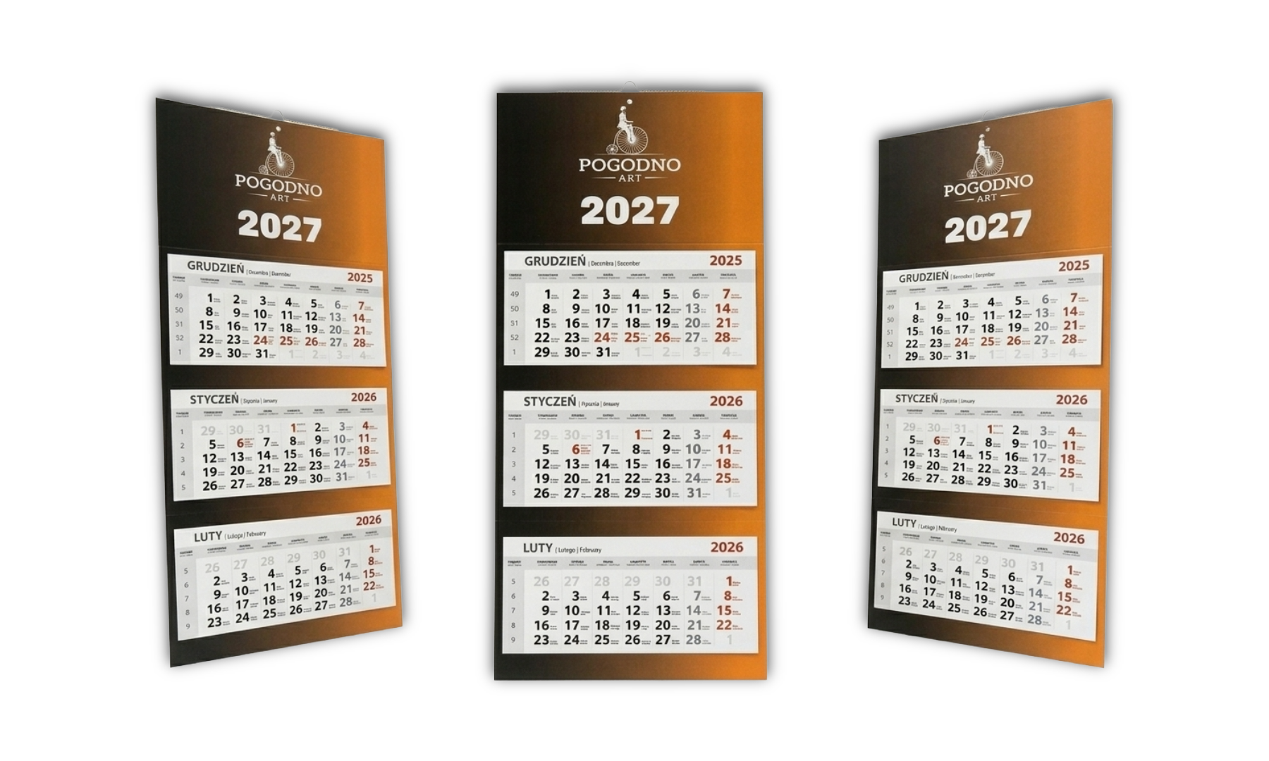 Kalendarze Trójdzielne 2027